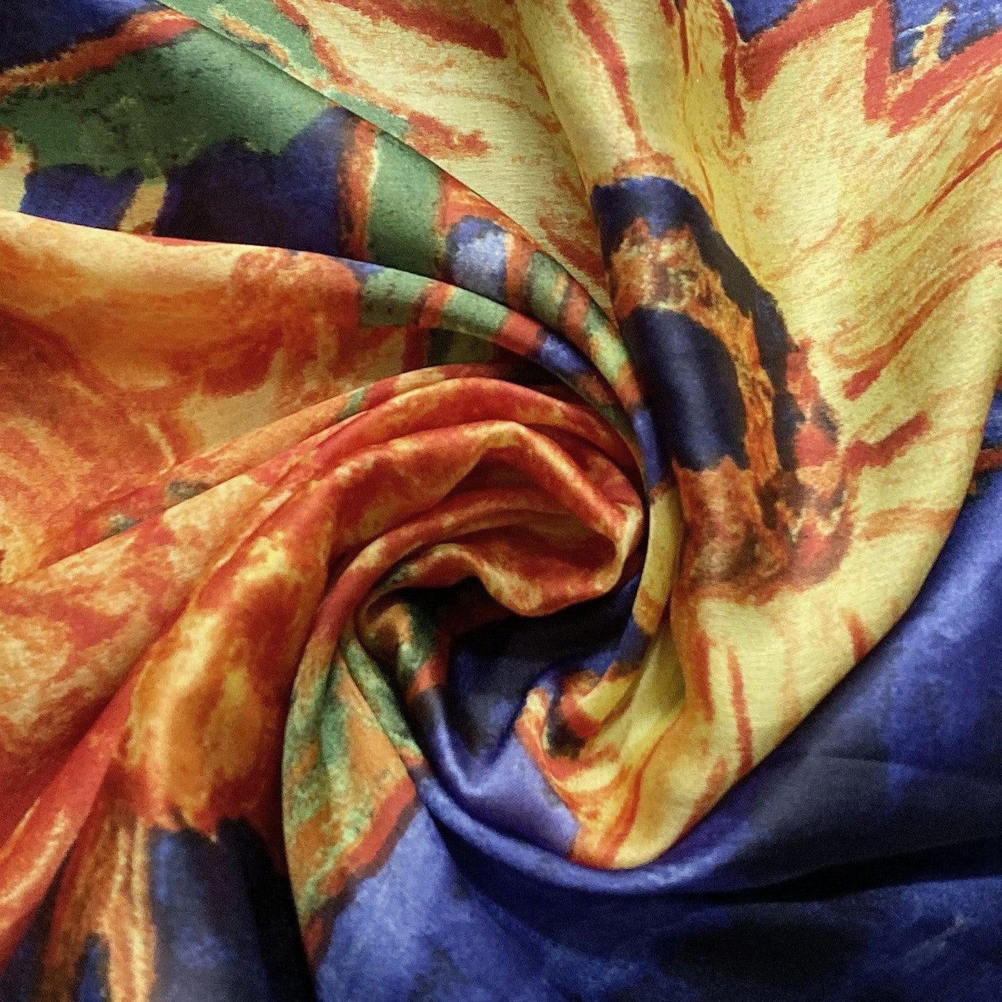 Eșarfă-Șal 100% din Mătase Reală, 90 cm x 180 cm, Model Floarea Soarelui Van Gogh - Bijuterii TV