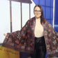 Eșarfă-Șal 100% Cașmir Pashmina Autentic, 70 cm x 170 cm, Model Fluture Negru Lucios - Bijuterii TV