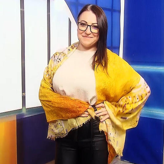 Eșarfă-Șal din Bumbac, 70 cm x 180 cm, Klimt - Portrait of Adele - Bijuterii TV