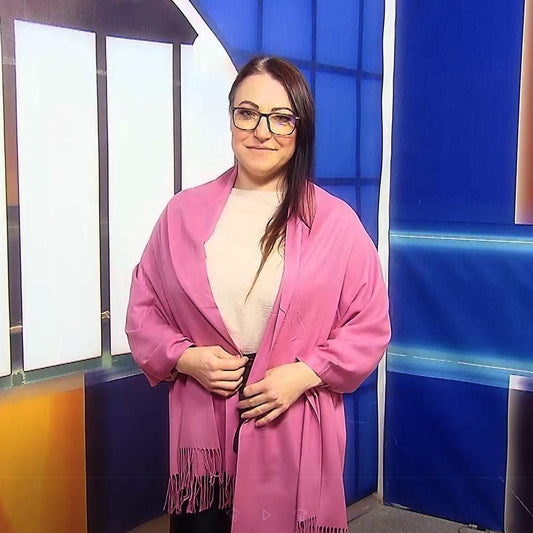 Eșarfă-Șal 100% Cașmir Pashmina Autentic, 70 cm x 170 cm, Lavandă - Bijuterii TV