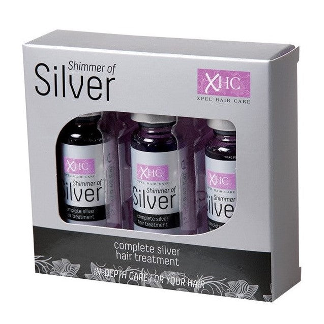 Ser de păr cu Keratină și sclipici argintiu - 3 x 12 ml