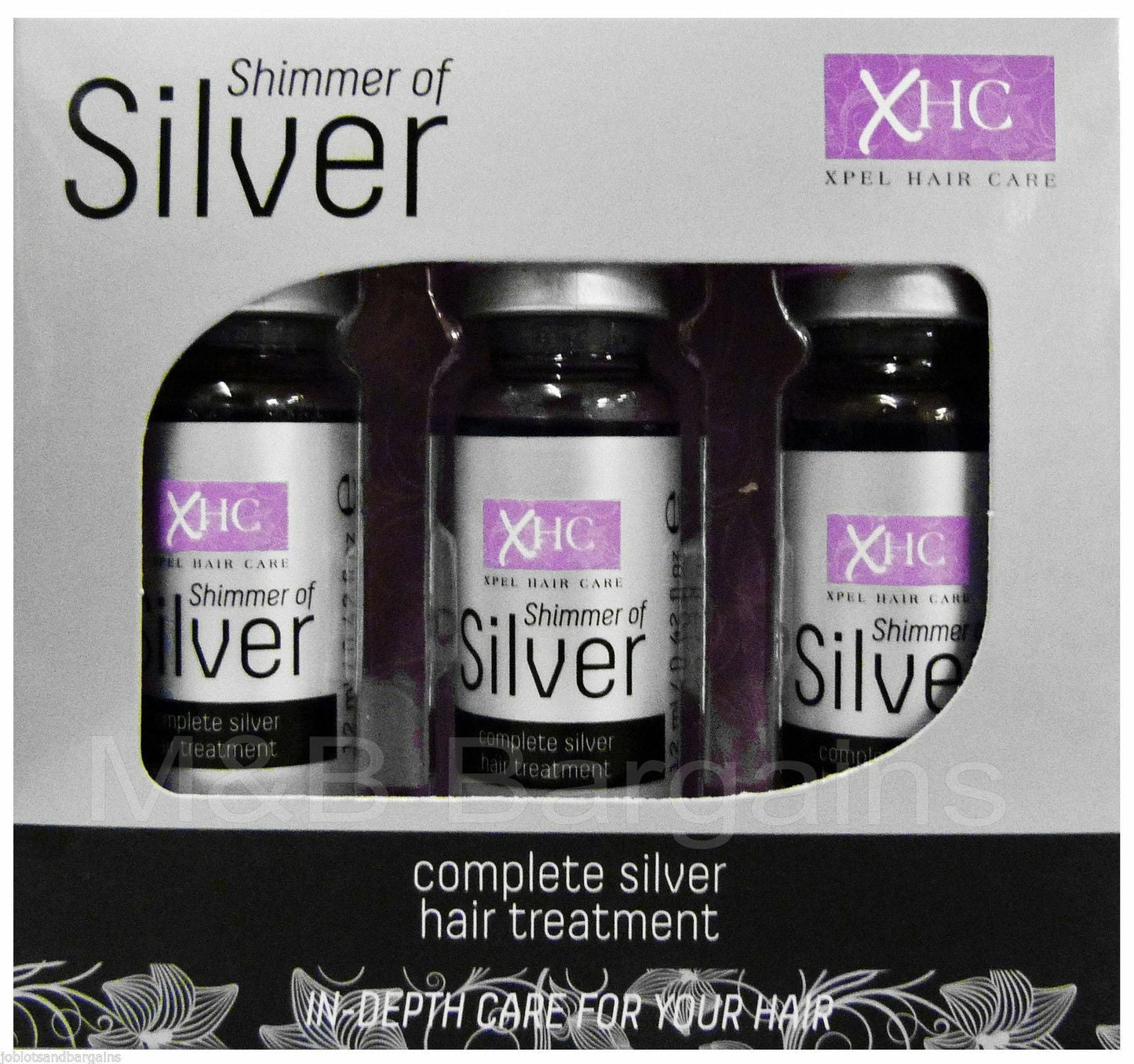 Ser de păr cu Keratină și sclipici argintiu - 3 x 12 ml