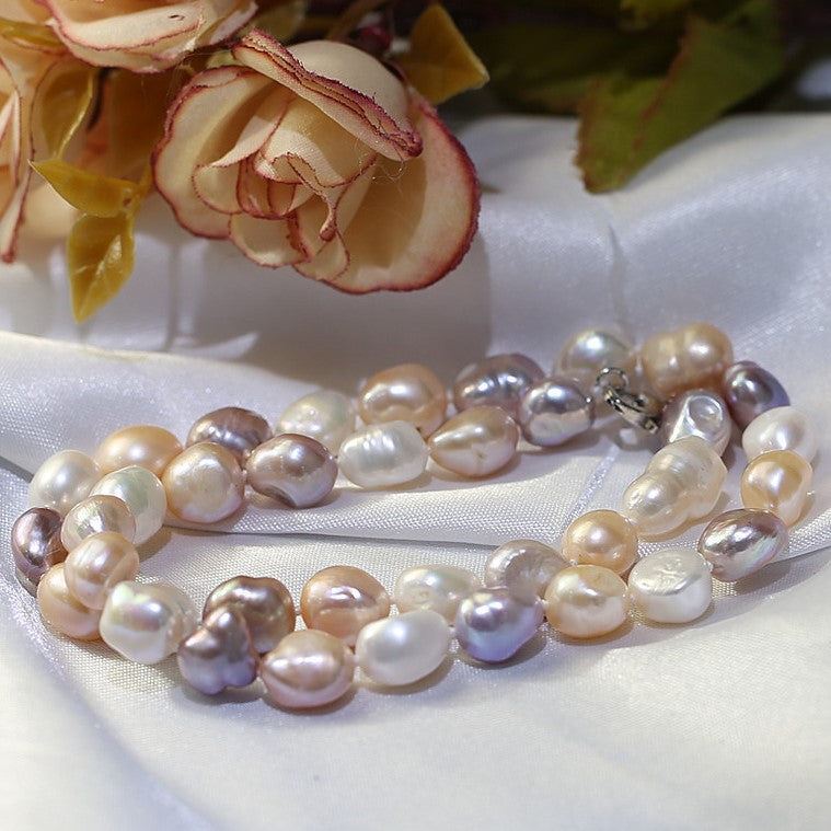 Set din Argint cu Perlă de Apă Dulce Multicoloră Baroc