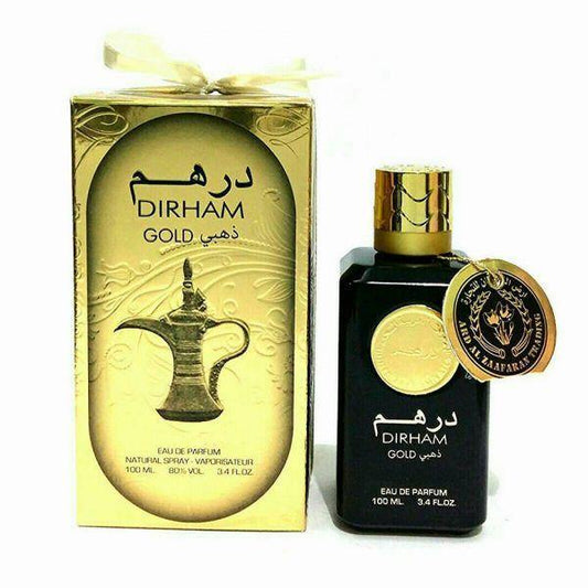 100 ml Eau de Perfume Dirham Gold cu Arome Oriental-Picante pentru Bărbați - Bijuterii TV