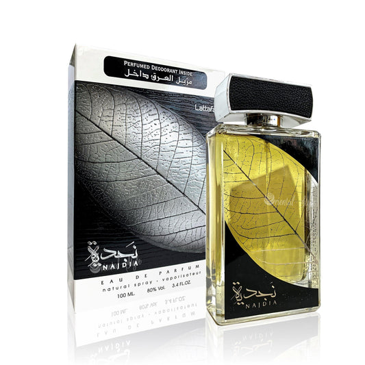 100 ml Eau de Perfume Najdia Silver cu Arome Condimentat-Picante și Santal Tabac pentru Bărbați - Bijuterii TV