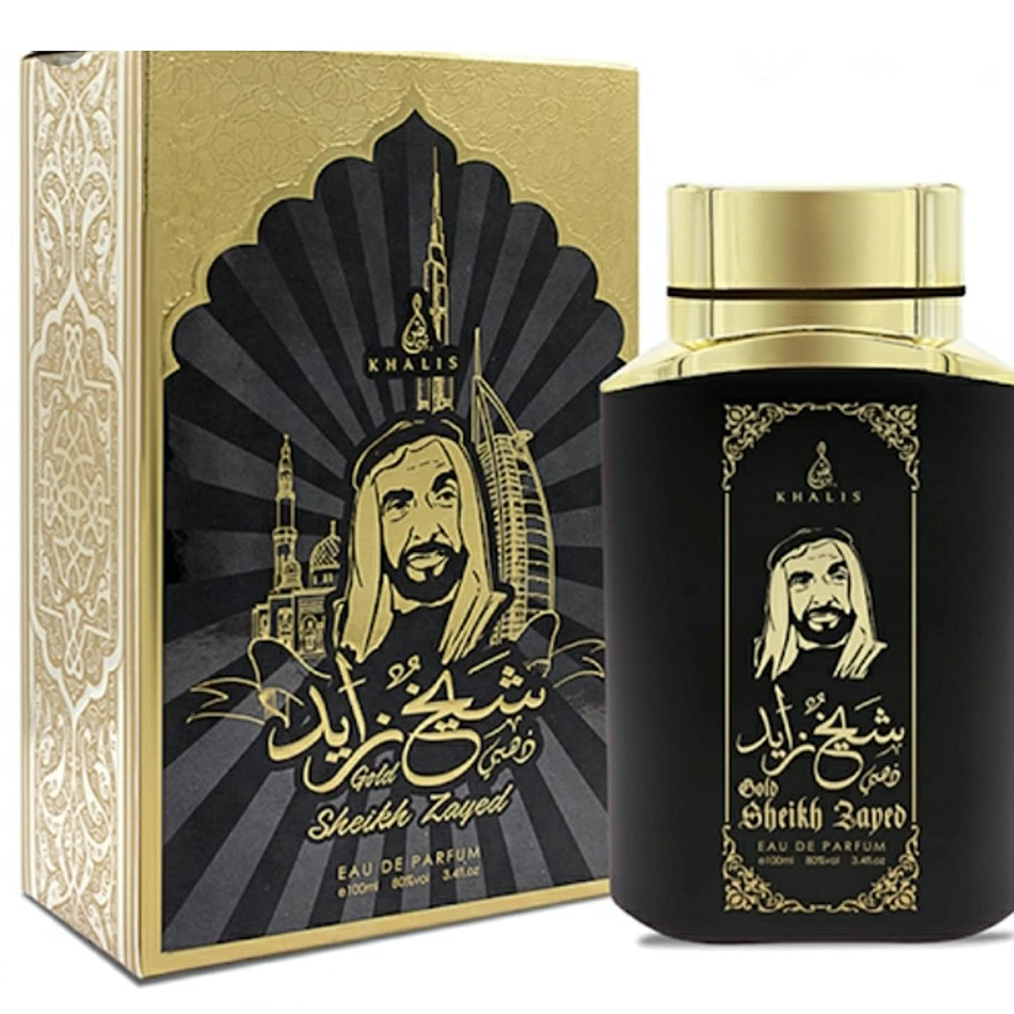 100 ml Eau de Perfume SHEIKH ZAYED GOLD cu Arome Picant-Lemnoase pentru Bărbați