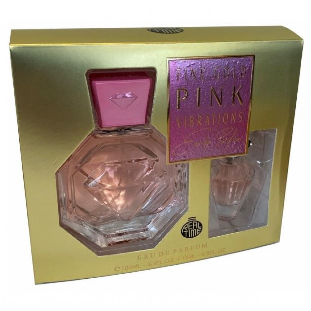 100ml + 15ml EDP FINE GOLD PINK VIBRATION cu Arome Mediteraneene pentru Femei