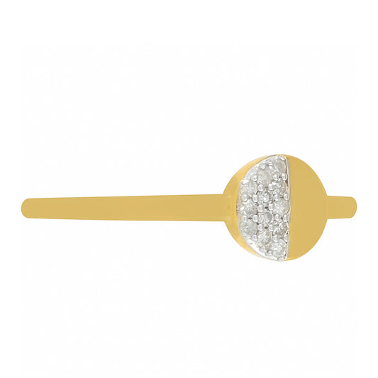 Inel din Argint 925 Placat cu Aur ( 1.4 grame ) cu Diamant Alb 0.07 Carate