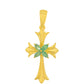 Cruce Pandantiv din Argint 925 Placat cu Aur ( 2.45 grame ) cu Smarald Brazilian 0.29 Carate
