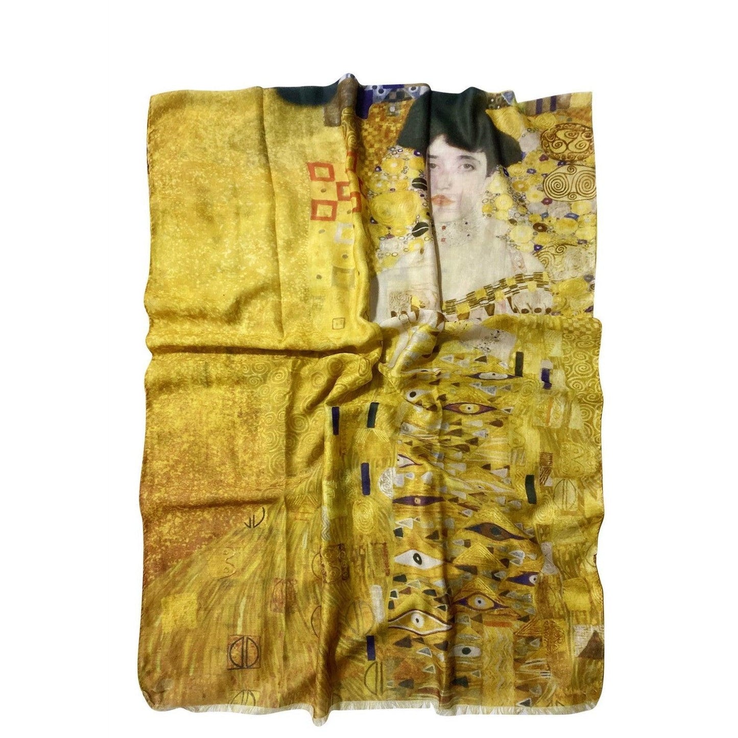 Eșarfă-Șal din Bumbac, 70 cm x 180 cm, Klimt - Portrait of Adele - Bijuterii TV