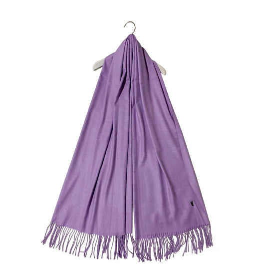 Eșarfă-Șal 100% Cașmir Pashmina Autentic, 70 cm x 170 cm, Liliac - Bijuterii TV