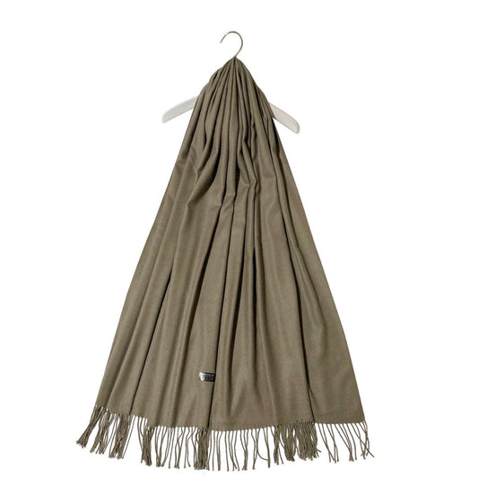 Eșarfă-Șal 100% Cașmir Pashmina Autentic, 70 cm x 170 cm, Maro Deschis - Bijuterii TV