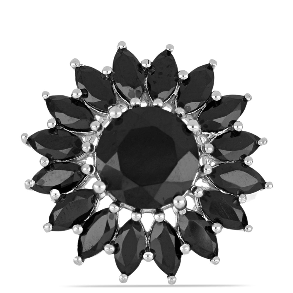 Inel din Argint 925 ( 5.45 grame ) cu Spinel Negru Gorno Badakhshan 9.85 Carate 1 