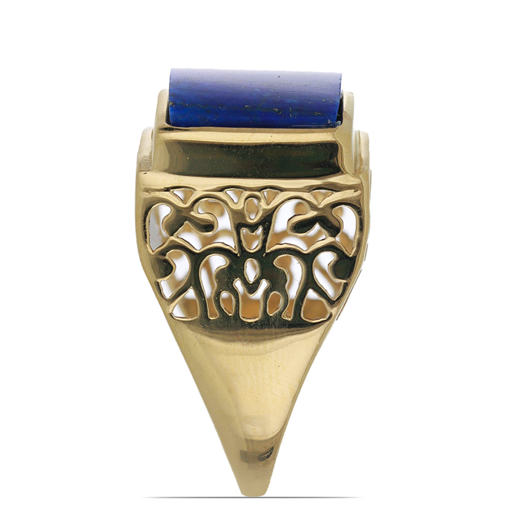 Inel din Argint 925 Placat cu Aur ( 6.42 grame ) cu Lapis Lazuli Badakhshan 8.36 Carate