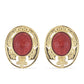 Cercei din Argint 925 Placat cu Aur ( 6.71 grame ) cu Coral Roșu Burete 5.67 Carate