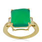 Inel din Argint 925 Placat cu Aur ( 3.2 grame ) cu Agat Verde și Topaz Alb 8.12 Carate