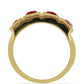 Inel din Argint 925 Placat cu Aur ( 8 grame ) cu Coral Roșu Burete 3.61 Carate