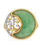 Inel din Argint 925 Placat cu Aur ( 6.7 grame ) cu Aventurin Verde și Topaz Alb 9.39 Carate