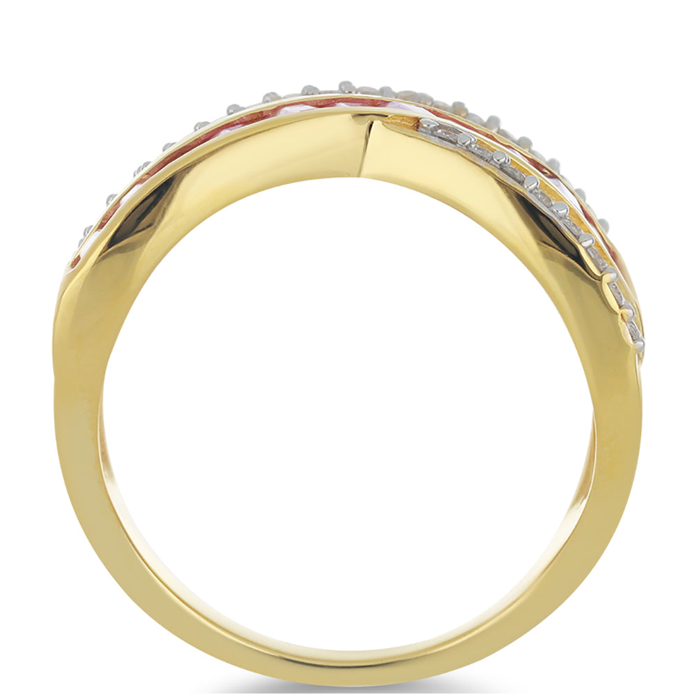 Inel din Aur de 9K ( 4.66 grame ) cu Safir Roz și Diamant Alb 1.72 Carate