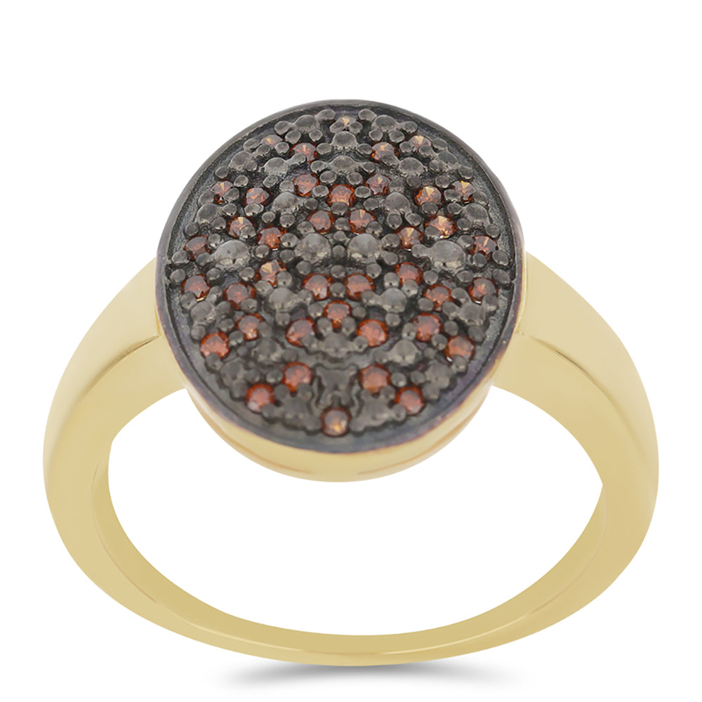 Inel din Argint 925 Placat cu Aur ( 4.18 grame ) cu Diamant Roșu 0.32 Carate