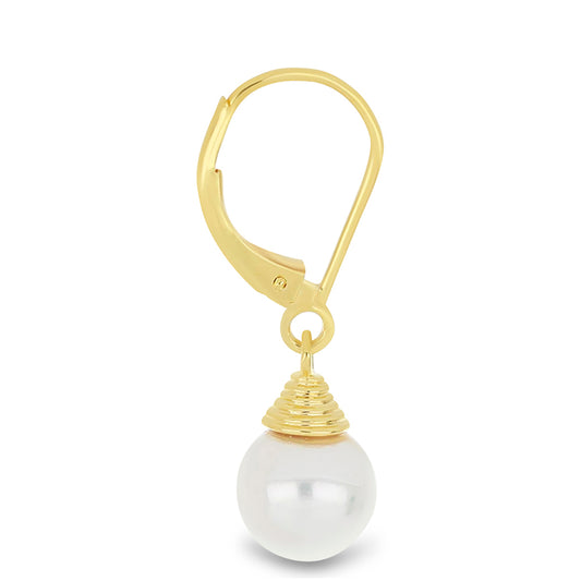 Cercei din Aur de 9K ( 1.18 grame ) cu Perlă de Cultură Akoya 7.02 Carate